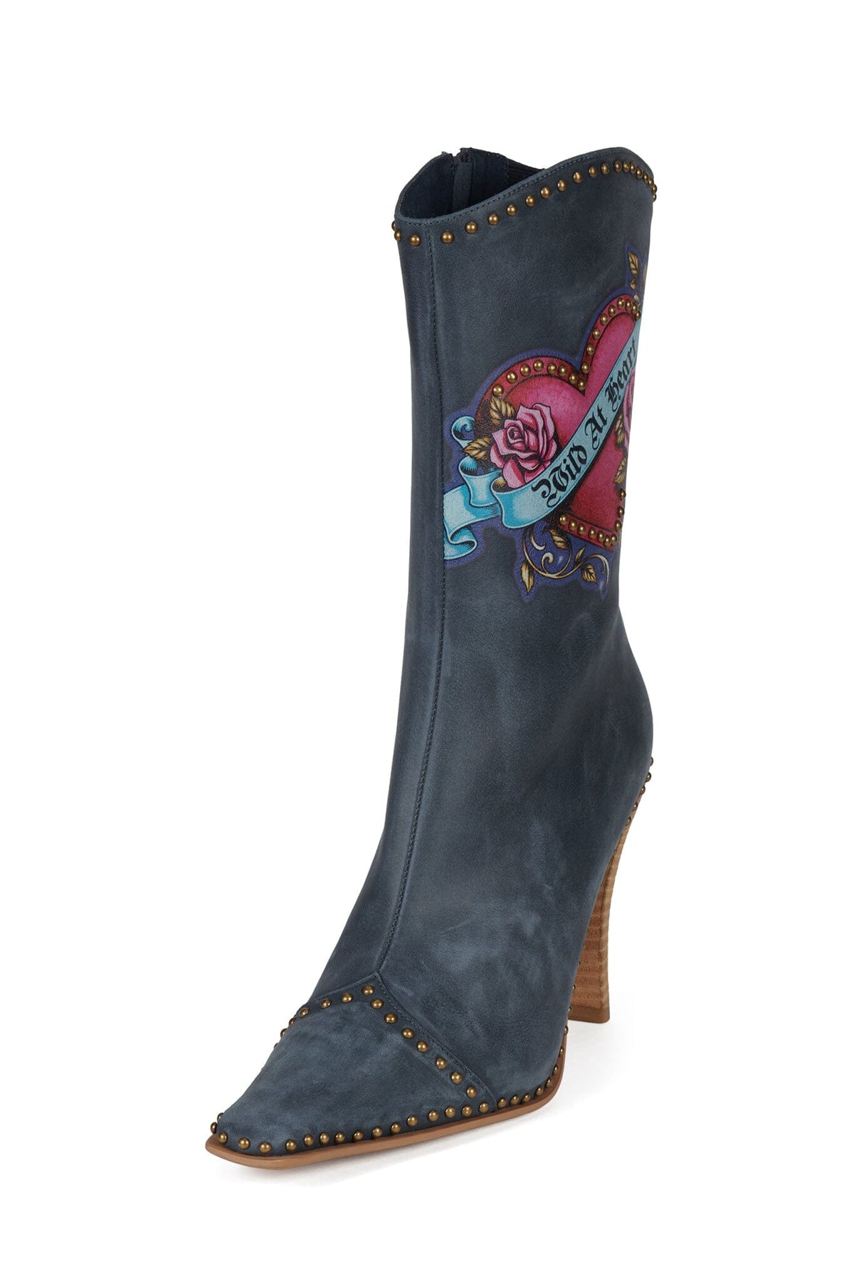 BE-BOLD-ST Mid-Calf Heeled Boot Blue Brush Wild Combo _hover