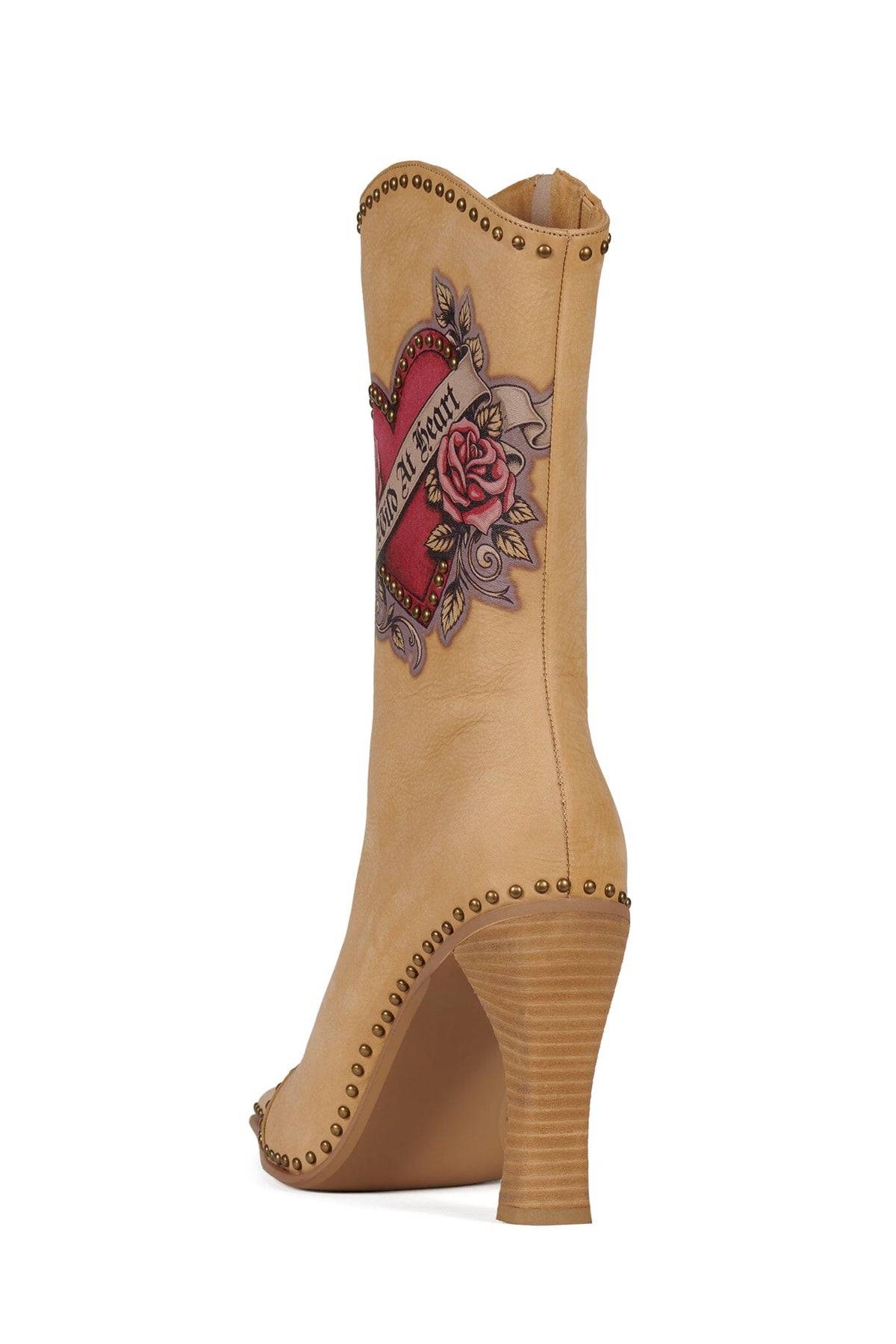 BE-BOLD-ST Mid-Calf Heeled Boot Banana Wild Combo