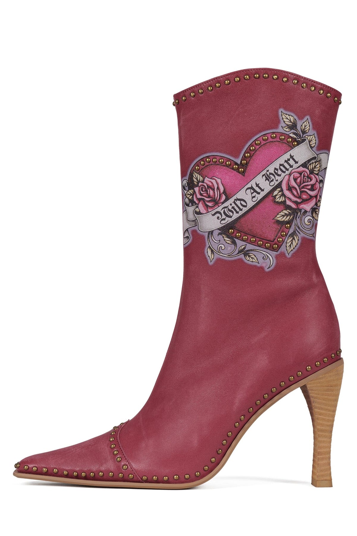 BE-BOLD-ST Mid-Calf Heeled Boot Fuchsia Wild Combo