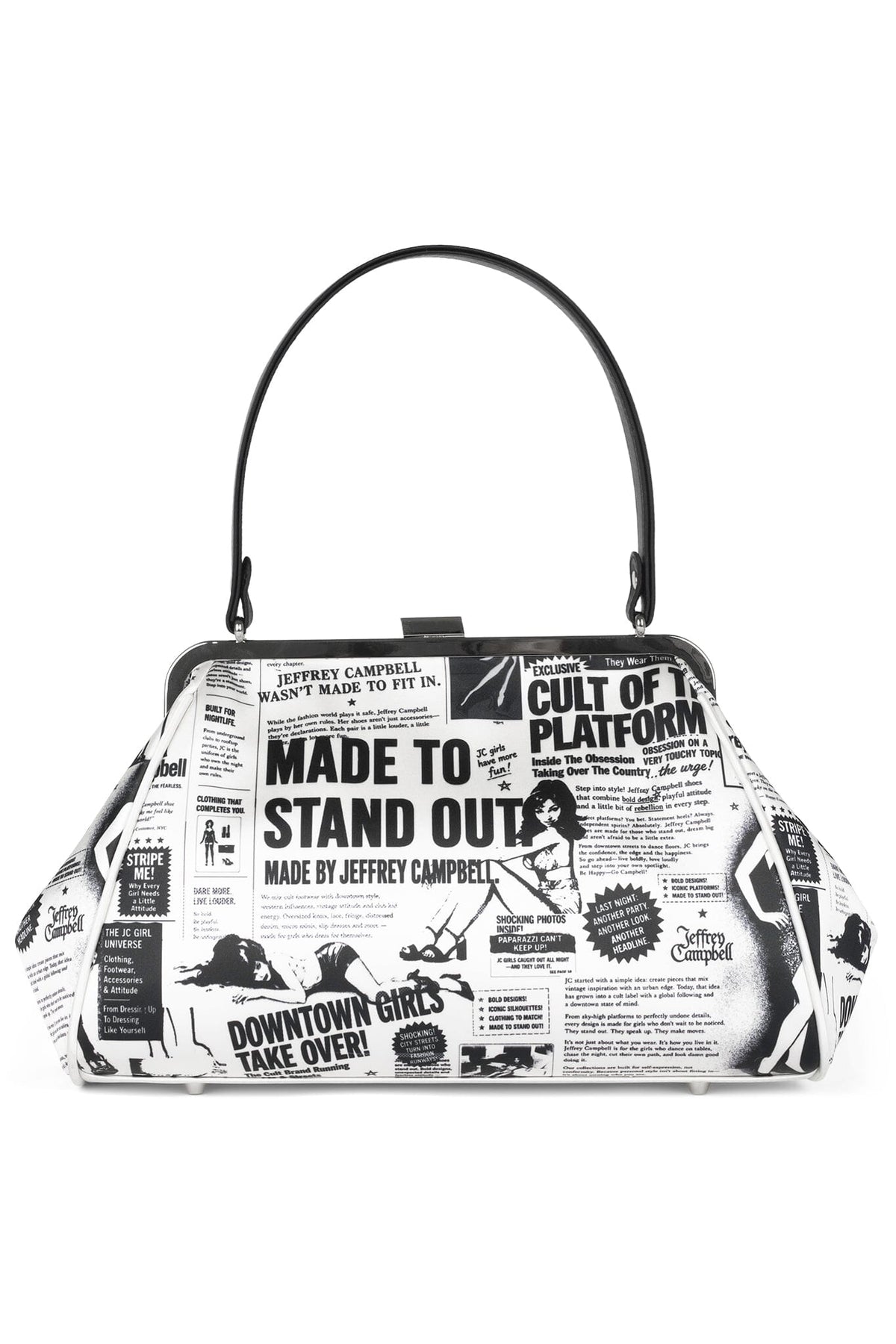BEEP-BEEP Handbag Newspaper Print _hover