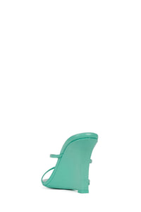 BISCOTTI Jeffrey Campbell Wedge Sandal Mint Patent