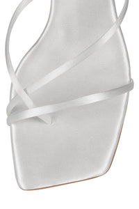 BISCOTTI Jeffrey Campbell Wedge Sandal White Satin
