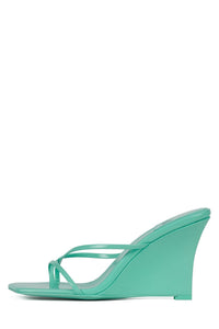 BISCOTTI Jeffrey Campbell Wedge Sandal Mint Patent