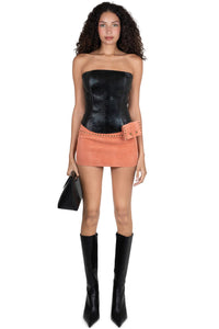 BOLSITA Jeffrey Campbell Mini Skirt Peach Suede 