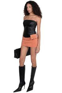 BOLSITA Jeffrey Campbell Mini Skirt Peach Suede 