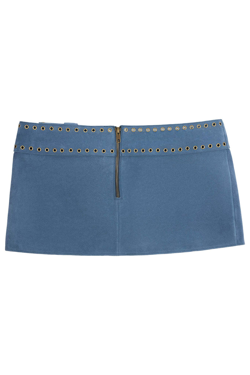 BOLSITA Jeffrey Campbell Mini Skirt Blue Suede