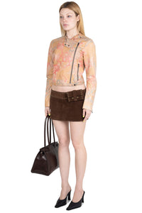 BOLSITA Jeffrey Campbell Mini Skirt Brown Suede