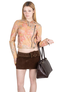 BOLSITA Jeffrey Campbell Mini Skirt Brown Suede