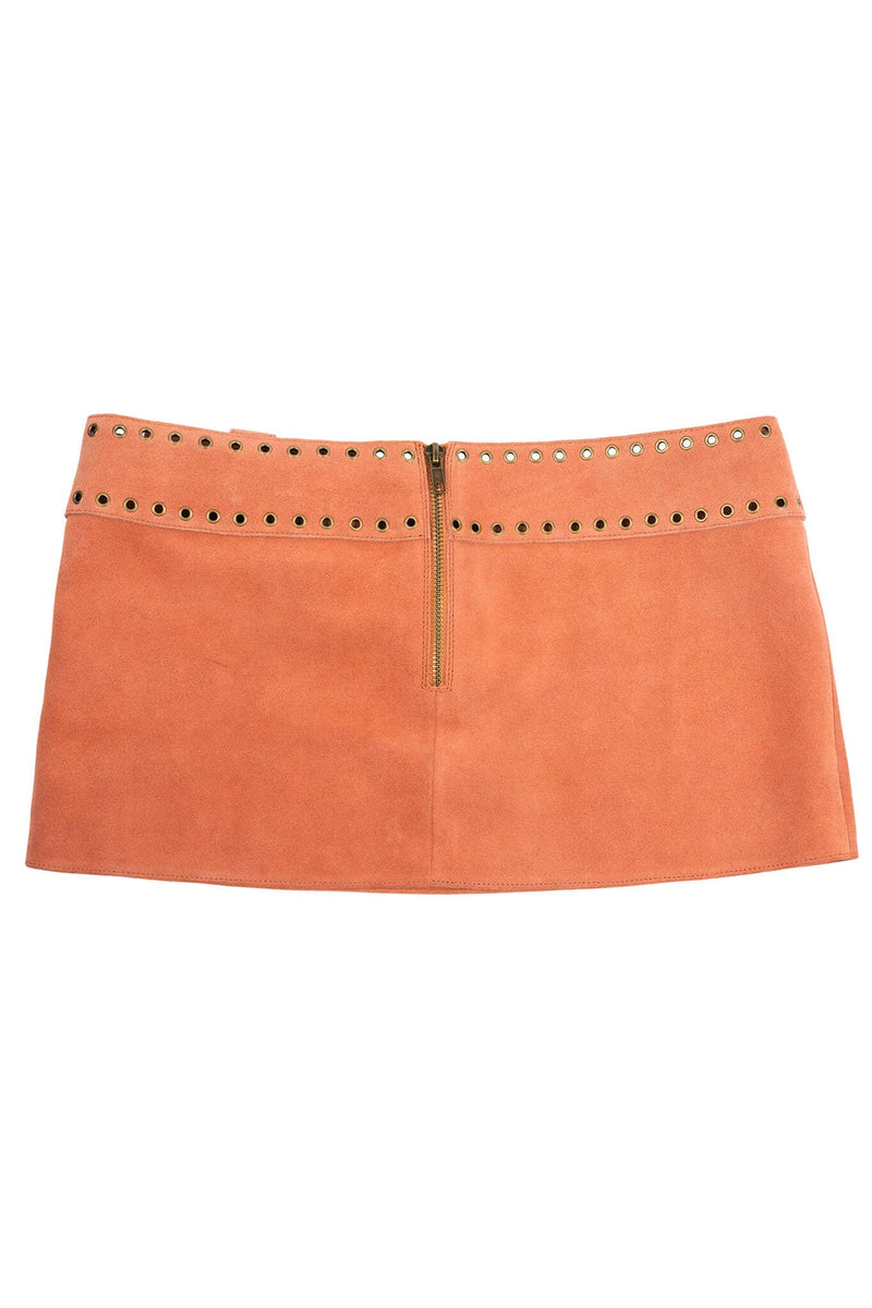 BOLSITA Jeffrey Campbell Mini Skirt Peach Suede