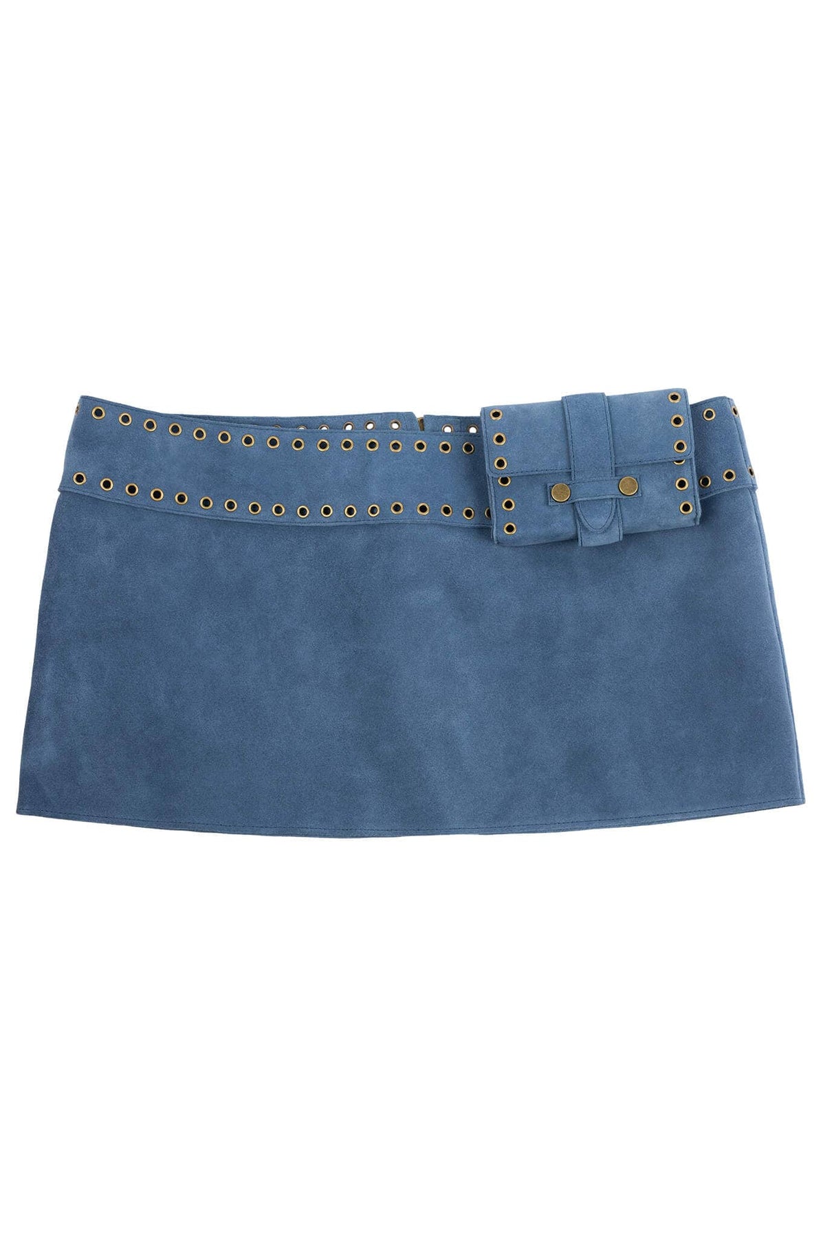 BOLSITA Jeffrey Campbell Mini Skirt Blue Suede