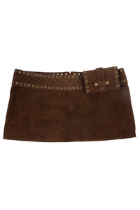 BOLSITA Jeffrey Campbell Mini Skirt Brown Suede 