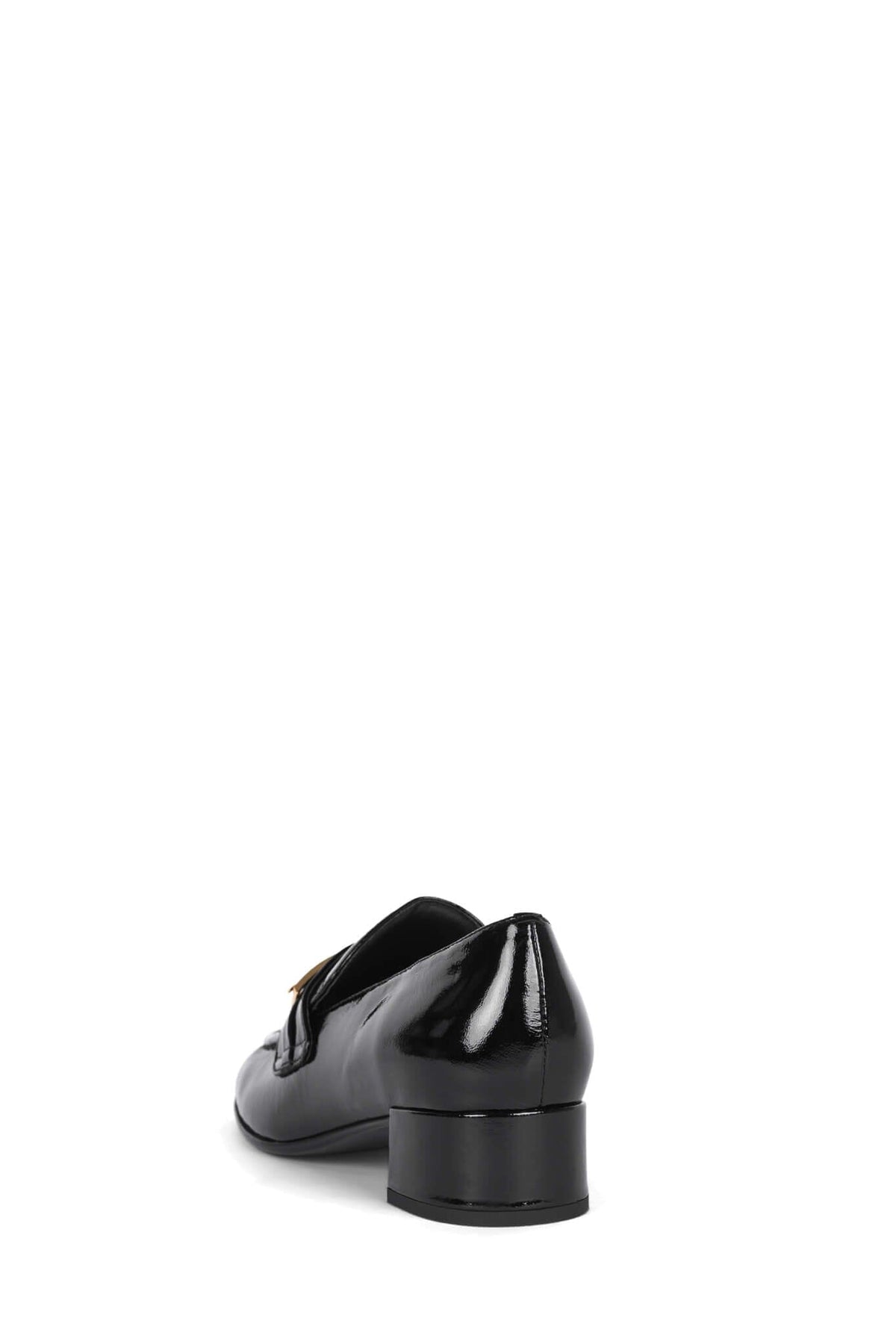 BOOK-SMART Jeffrey Campbell Block-Heel Loafer Black Crinkle Pat