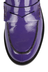 BOOKS-2 Jeffrey Campbell Loafer Purple Crinkle Patent