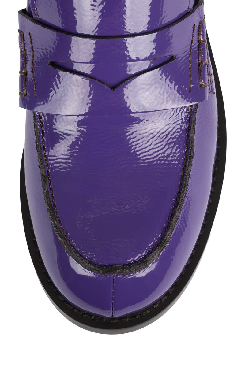 BOOKS-2 Jeffrey Campbell Loafer Purple Crinkle Patent