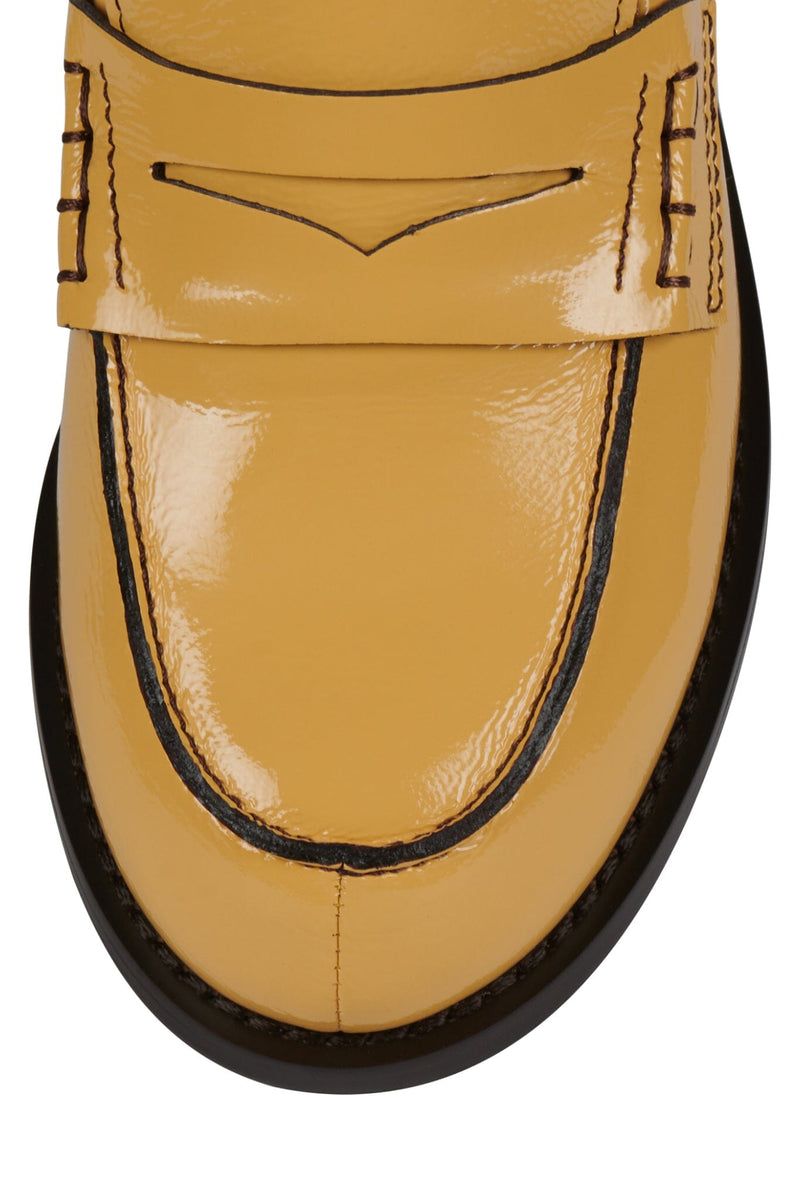 BOOKS-2 Jeffrey Campbell Loafer Yellow Crinkle Patent