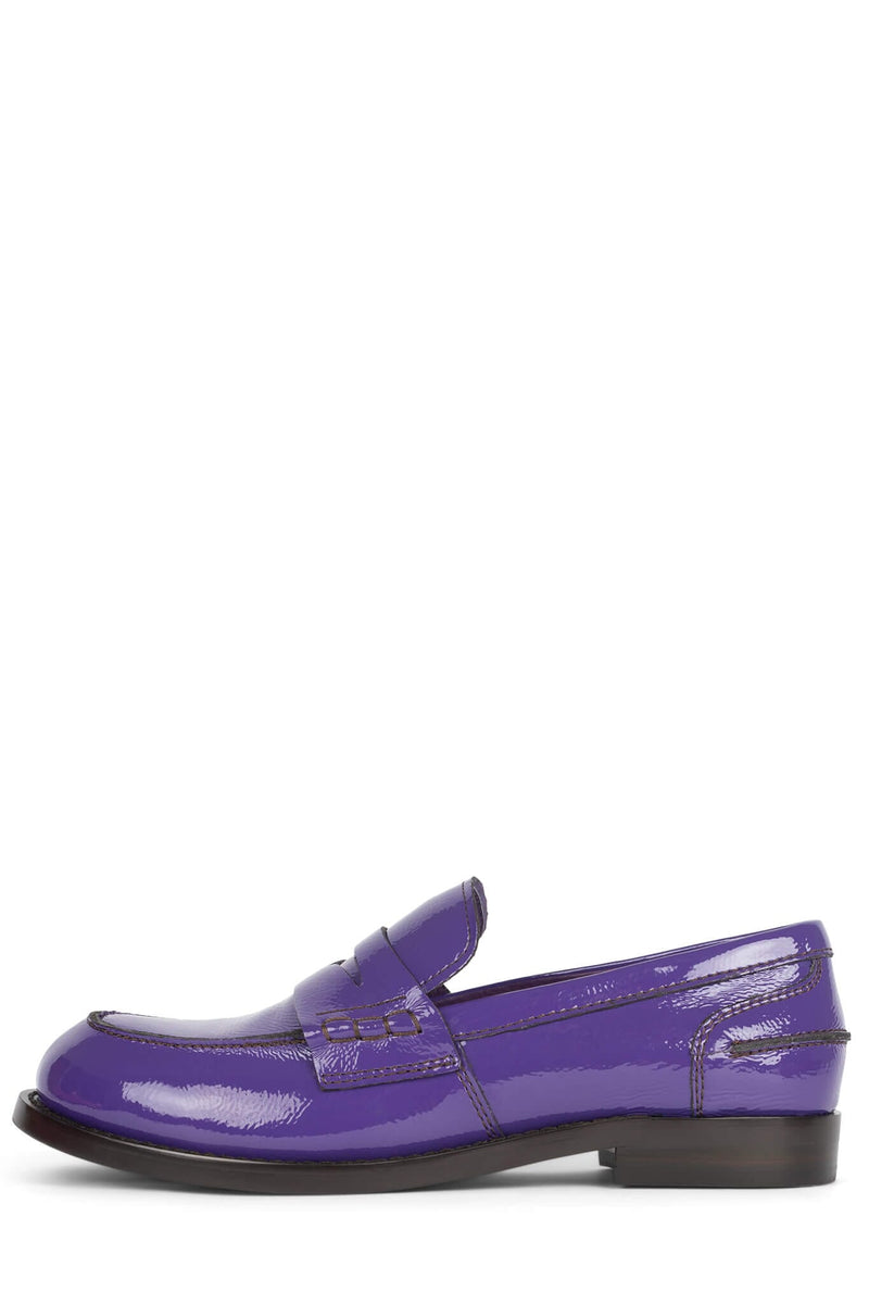 BOOKS-2 Jeffrey Campbell Loafer Purple Crinkle Patent