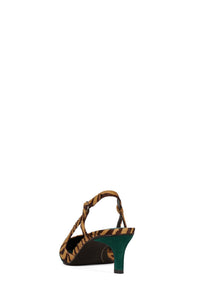 BOOSHKY-F Jeffrey Campbell Slingback Heel Beige Zebra Turquoise