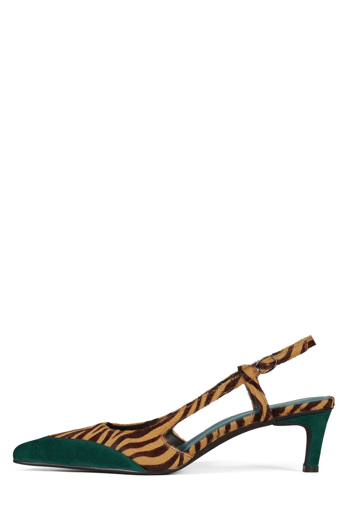 BOOSHKY-F Jeffrey Campbell Slingback Heel Beige Zebra Turquoise