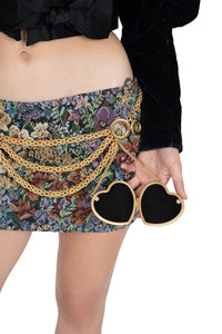 BPM Jeffrey Campbell Belt Black Suede Gold