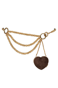 BPM Jeffrey Campbell Belt Brown Suede Gold