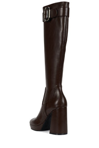 BRATTY-K Jeffrey Campbell Knee-High Boot Coffee Stretch