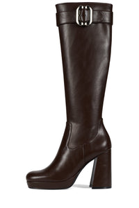 BRATTY-K Jeffrey Campbell Knee-High Boot Coffee Stretch