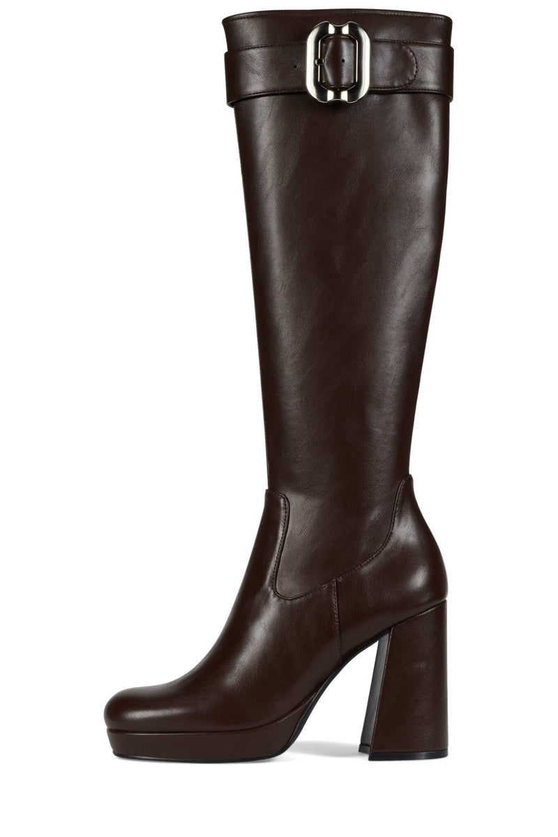 BRATTY-K Jeffrey Campbell Knee-High Boot Coffee Stretch