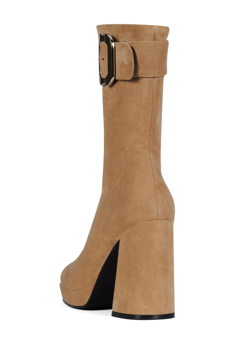 BRATTY-LO Jeffrey Campbell Mid-Calf Boot Beige Suede