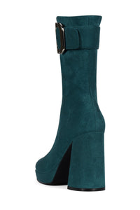 BRATTY-LO Jeffrey Campbell Mid-Calf Boot Turquoise Suede