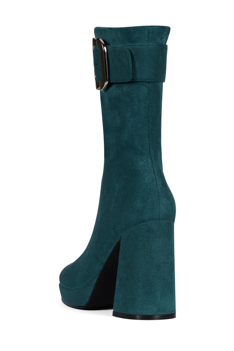 BRATTY-LO Jeffrey Campbell Mid-Calf Boot Turquoise Suede