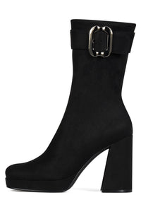 BRATTY-LO Jeffrey Campbell Mid-Calf Boot Black Suede