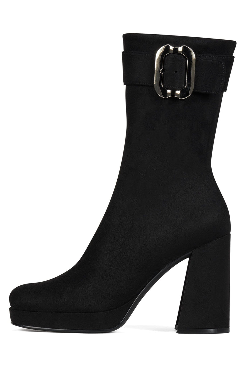 BRATTY-LO Jeffrey Campbell Mid-Calf Boot Black Suede