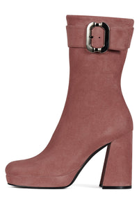BRATTY-LO Jeffrey Campbell Mid-Calf Boot Dusty Rose Suede