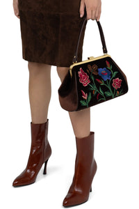 BRODERIE Jeffrey Campbell Handbags Brown Velvet Floral Multi
