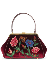 BRODERIE Jeffrey Campbell Handbags Wine Velvet Floral Multi 
