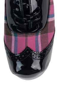 BRONTE Jeffrey Campbell Platform Oxford Navy Rose Plaid