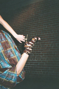 BUCKLED-IN Jeffrey Campbell Strappy Heels Brown Bronze