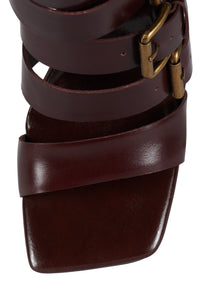 BUCKLED-IN Jeffrey Campbell Strappy Heels Brown Bronze