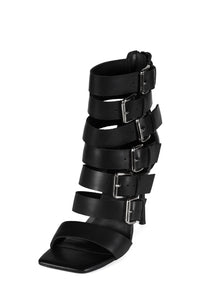BUCKLED-IN Jeffrey Campbell Strappy Heels Black Black