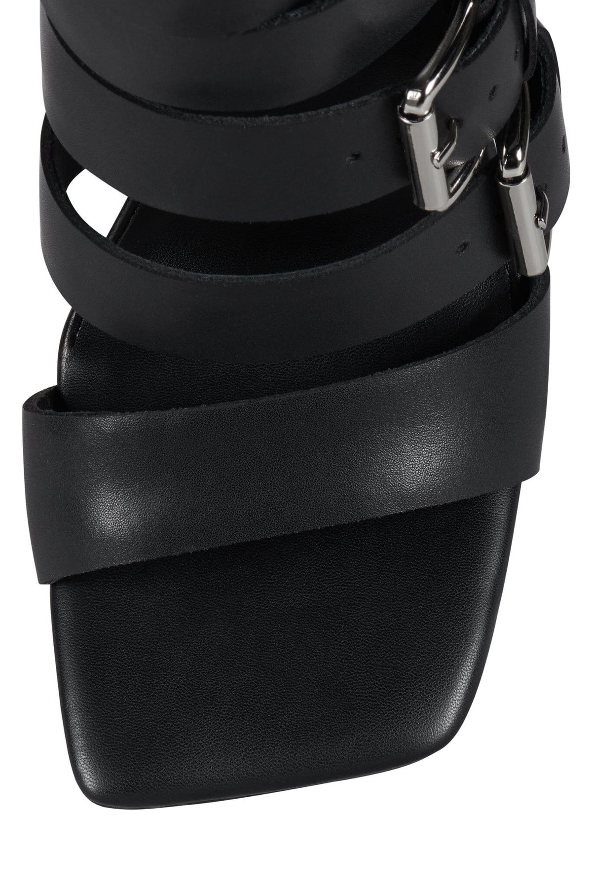 BUCKLED-IN Jeffrey Campbell Strappy Heels Black Black