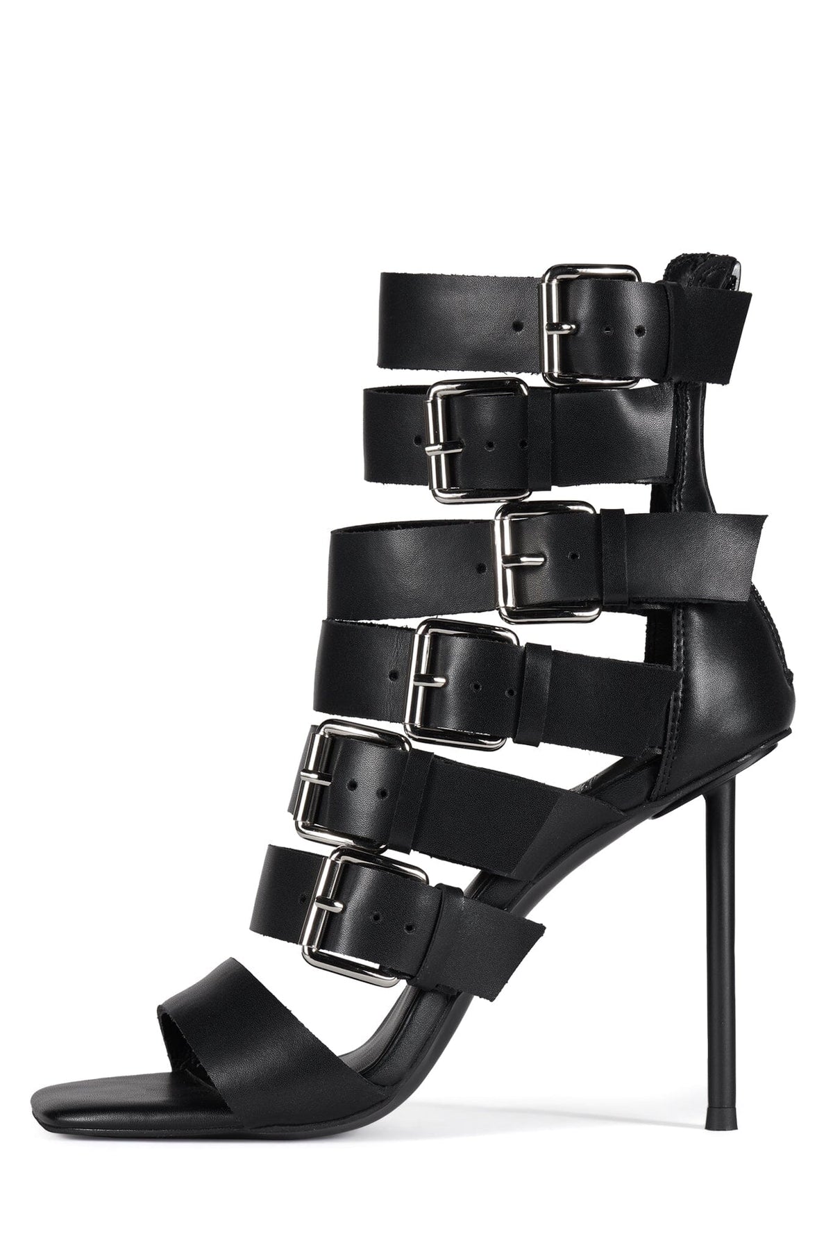 BUCKLED-IN Jeffrey Campbell Strappy Heels Black Black