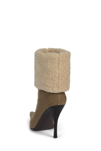BURR Jeffrey Campbell Heeled Boot Camel Suede Combo