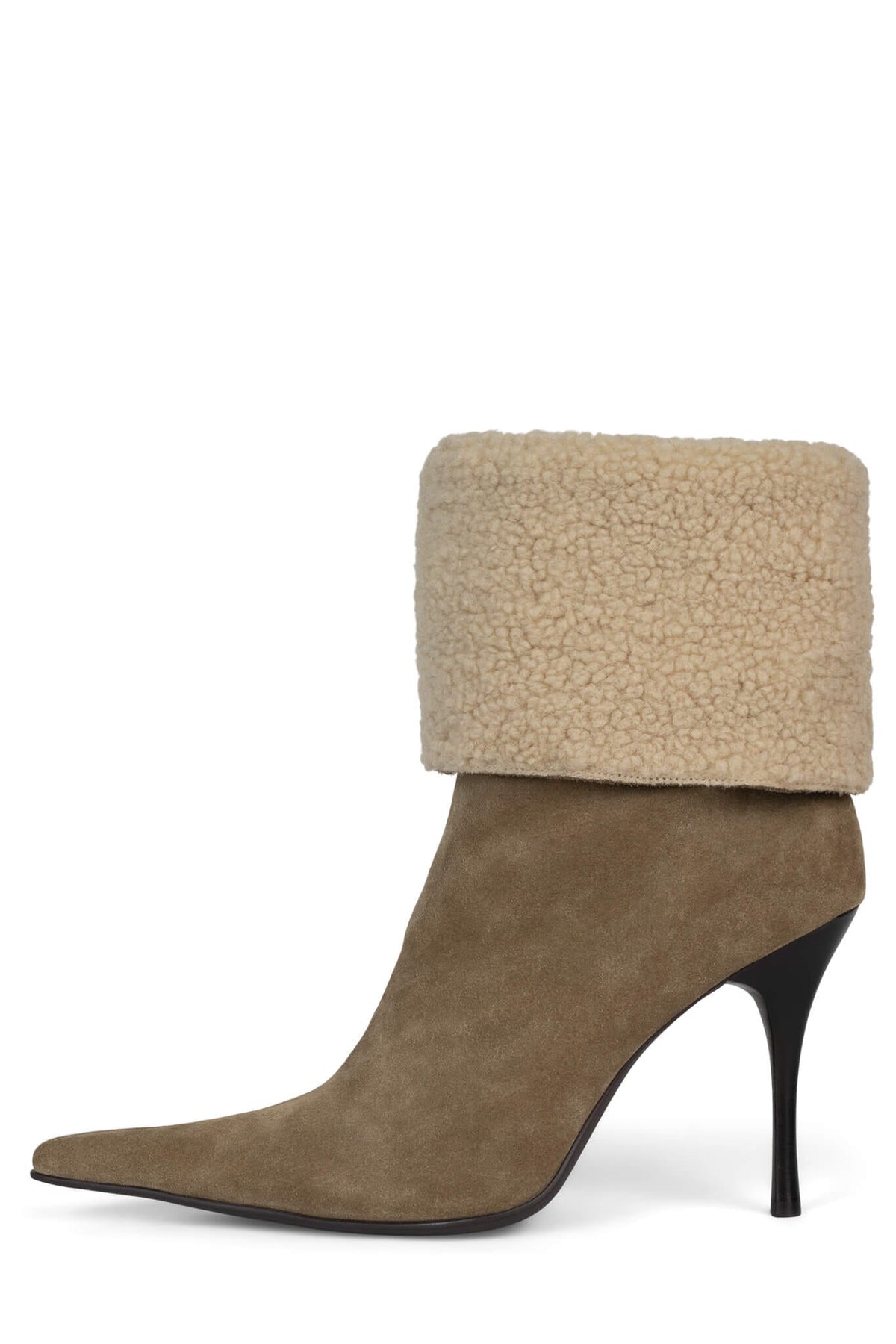 BURR Jeffrey Campbell Heeled Boot Camel Suede Combo