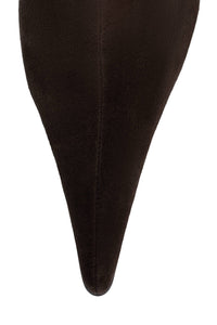 BURR Jeffrey Campbell Heeled Boot Brown Suede Combo