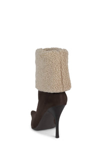 BURR Jeffrey Campbell Heeled Boot Brown Suede Combo