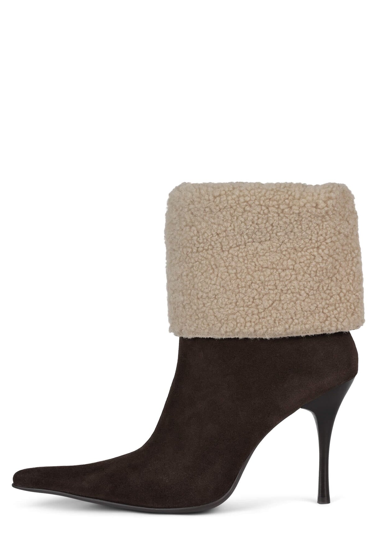 BURR Jeffrey Campbell Heeled Boot Brown Suede Combo