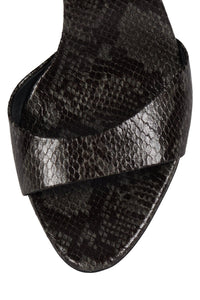 CE-SOIRE Jeffrey Campbell Heeled Sandal Black Grey Python