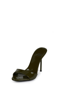 CE-SOIRE Jeffrey Campbell Heeled Sandals Olive Patent 
_hover