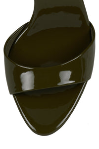 CE-SOIRE Jeffrey Campbell Heeled Sandals Olive Patent 