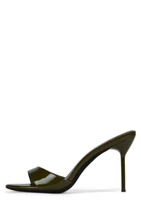 CE-SOIRE Jeffrey Campbell Heeled Sandals Olive Patent 